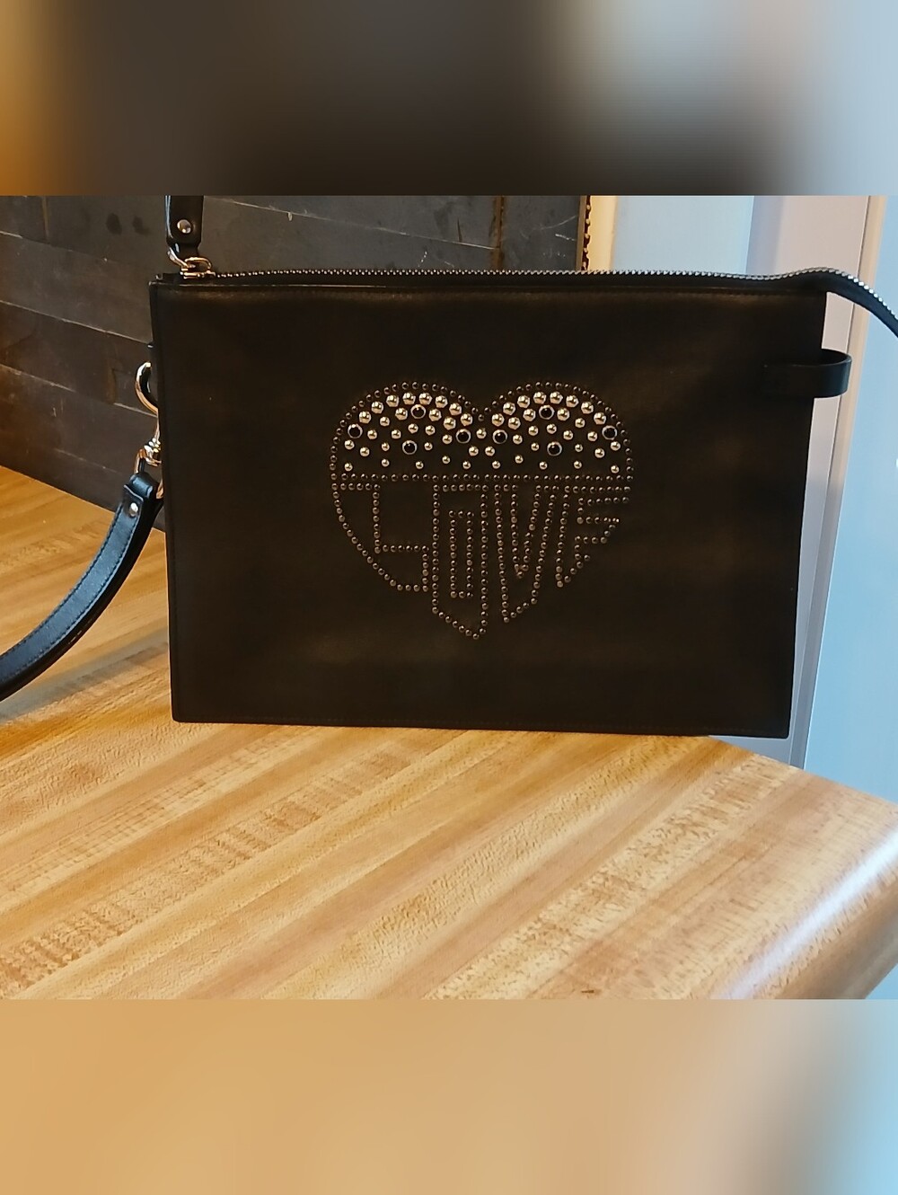 Valentino Garavani Like NEW Black Limited Edition "Love" Rockstud Clutch/Wristle